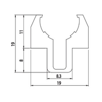 10-912-0-1250MM MODULAR SOLUTIONS LINEAR PART<BR>12MM SHAFT SUPPORT PROFILE, CUT TO THE LENGTH OF 1250 MM